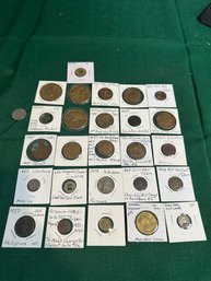 Assorted Lot Of 1800-1900s Tokens & Coins