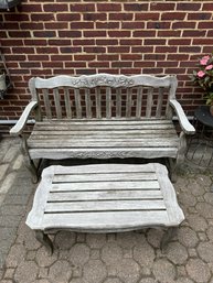 Wooden Bench And Table