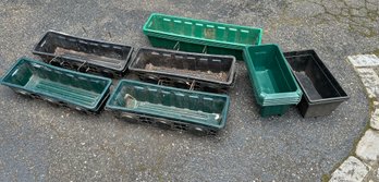 Lot Of Plastic Planters With Some Face Metal Covers