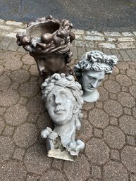 Assorted Head Planter Plaster Statues As Is