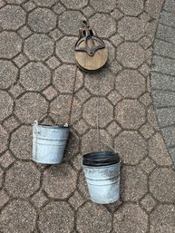 Barn Pulley With 2 Hanging Pots