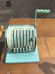 Teal Vintage Paymaster Adding Machine