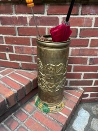 Decorative Umbrella Stand With Umbrellas As Is