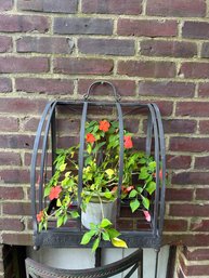 Metal Hanging Shelf With Flower Pot