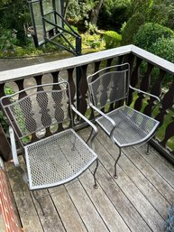 Pair Outdoor Metal Chairs