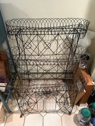 Antique Victorian Three Tiered Wire Plant Stand