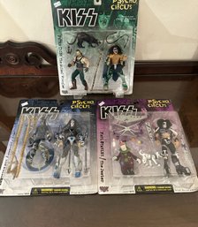 3 Sealed KISS Action Figures