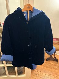 Large Kiko Silk And Velvet Hooded Jacket