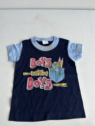 Boys Sz 3 Single Stitch Tee Shirt