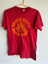 Adult  Sz M United States Marine Corps Single Stitch Tee Shirt