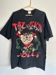 Looney Tunes 1996 Taz The Season Christmas T-shirt Sz L