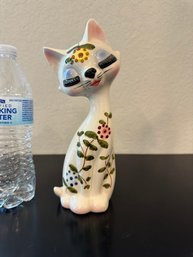 MCM Tilso Ceramic Long Neck Big Eye Eyelash Floral Cat Figurine Japan