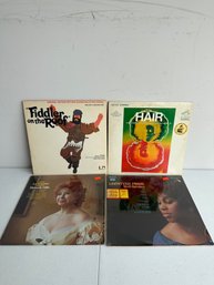 Lot Of 4 Vinyl Records: Fiddler On The Roof, HAIR, Etc