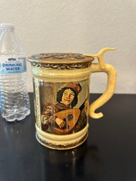 Vintage Holiday Tin Can German Toffee Holder Form Of Beer Stein