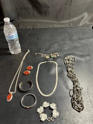 Vintage Costume Jewelry Lot Some Sterling Silver