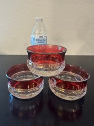 3  Ruby Crown Finger Bowls