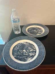 2 Vintage Currier And Ives Plates