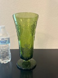 Vintage Indiana Colony Green Glass Harvest Grape Vase