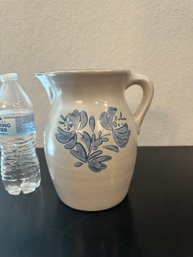 Vintage Pfaltzgraff Yorktowne Blue Floral Stoneware Pitcher