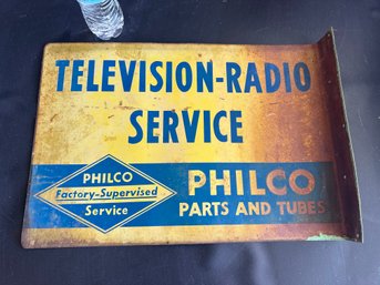 Philco Double Sided Radio Television Service Sign