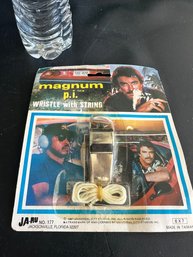 Vintage 1981 Magnum P.I. Whistle With String On Original Card 1980s Toys Tom Selleck