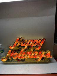 Light Up Happy Holidays Sign
