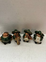 Lot Of Chalkware Folk Art Mariachi Band Figure Decor VTG Mexican Mexico Music  As Is