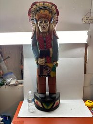 Carved Wood Cigar Store Indian Chief