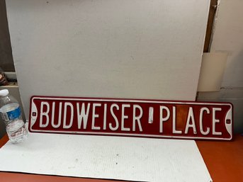 Budweiser Place Metal Sign