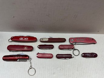 Lot Of Assorted Red Pocket Knives