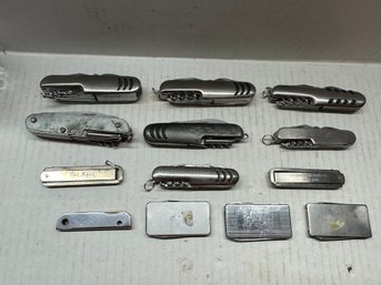 Lot Of Assorted Silver Pocket Knives