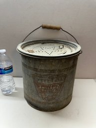 Vintage Falls City, The Anglers Choice Galvanized Minnow Bucket