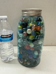 Swayzees Approved Mason Jar Full Of Vintage Marbles