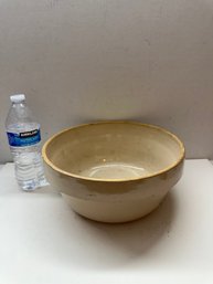 Large Vintage Glazed Cream Stoneware Bowl