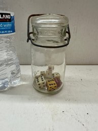 Vintage Atlas Jar With Dice