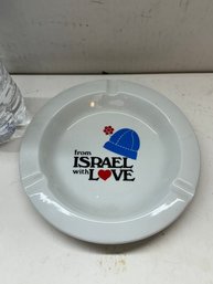 ASHTRAY CERAMIC CIGARETTE ISRAEL WITH LOVE NAAMAN CHINA