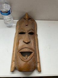 Vintage Tribal Face Mask Wood Hand Carved