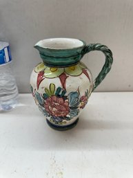 Vintage Hand Painted Pottery Pitcher