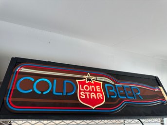 Vintage Plastic Lone Star Beer Illuminated Pool Table Light