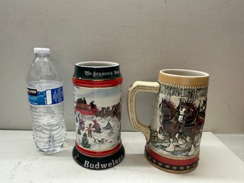 Vintage Budweiser Beer Steins