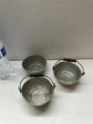 Vintage Aluminum Camping Corn Canning Pots 2 W/Handle