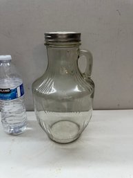 Vintage  Vinegar U-Sav-It Half Gallon Pitcher Jug Jar W/ Metal Lid