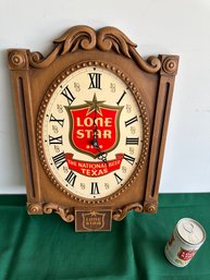 Vintage Plastic Lone Star Beer Battery Operated Clock
