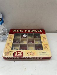 12 WIRE PUZZLES Brain Teaser Mind Game Toy Steel Metal IQ Test Magic Trick BOX