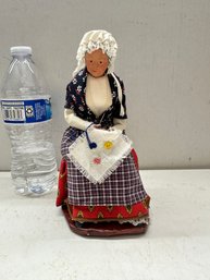 Collector Folk Santons Yolande Sewing Doll