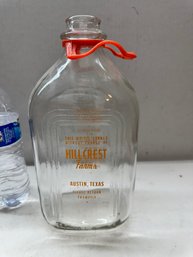 Vintage Half Gallon Dairy Milk Bottle Hillcrest Farms Austin TX