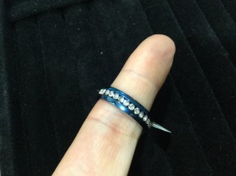 Blue Rhinestone Ring 3.3 Grams
