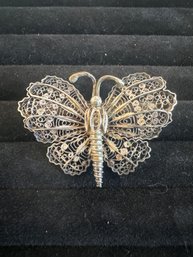 Sterling Silver Butterfly Pin 10.05 Grams