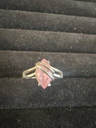 Sterling Silver Ring Pink Stone 4.36 Grams Size 8