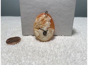 Victorian Antique Cameo W/diamond Pendant